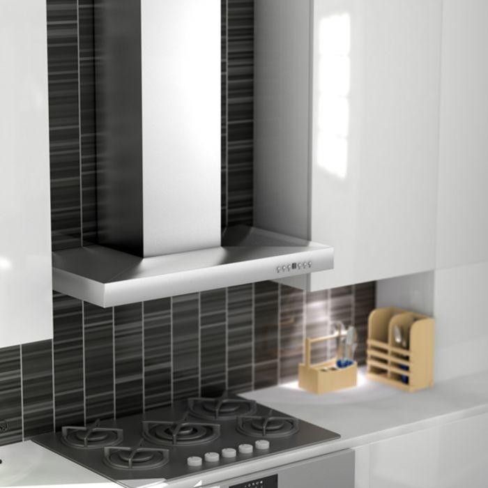 ZLINE 42 in. Wall Mount Range Hood Convertible Vent Stainless Steel 400 CFM (KE-42)