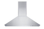 ZLINE 36 in. Wall Mount Range Hood Stainless Steel Indoor 400 CFM LED Lighting Baffle Filters (KF-36)