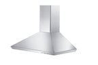 ZLINE 36 in. Wall Mount Range Hood Stainless Steel Indoor 400 CFM LED Lighting Baffle Filters (KF-36)