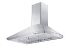 ZLINE 36 in. Wall Mount Range Hood Stainless Steel Indoor 400 CFM LED Lighting Baffle Filters (KF-36)