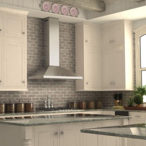 ZLINE 36 in. Wall Mount Range Hood Convertible Vent Stainless Steel 4-Speed 700 CFM (KL2-36)
