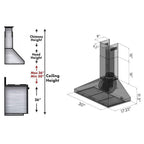 ZLINE 30 in Wall Mount Range Hood Convertible Stainless Steel Crown Molding 400 CFM (KL3CRN-30)