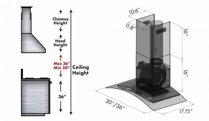 ZLINE 30 in Wall Mount Range Hood Stainless Steel 400 CFM LED Lighting Baffle Filters (KN6-30)