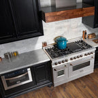 ZLINE Legacy 48-Inch Dual Fuel Range, 7-Burner Gas Cooktop, 6.0 cu. ft. Double Electric Ovens, Stainless Steel with Satin Stainless Doors (RA-SN-48)