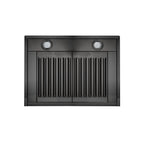 ZLINE 36 in. Wall Mount Range Hood Convertible Ducted/Ductless Black Stainless Steel Charcoal Filters Included (BSKBN-CF-36)