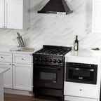 ZLINE 24 in. Wall Mount Range Hood Convertible Black Stainless Steel with Charcoal Filters 400 CFM (BSKBN-CF-24)