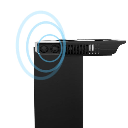 ZLINE 48 in. Island Mount Range Hood CrownSound Black Stainless Steel Built-In Bluetooth Speakers (BSGL2iNCRN-BT-48)