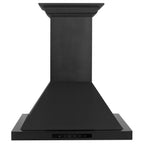 ZLINE 42 in. Wall Mount Range Hood Black Stainless Steel Bluetooth Crown Molding Included (BSKBNCRN-BT-42)