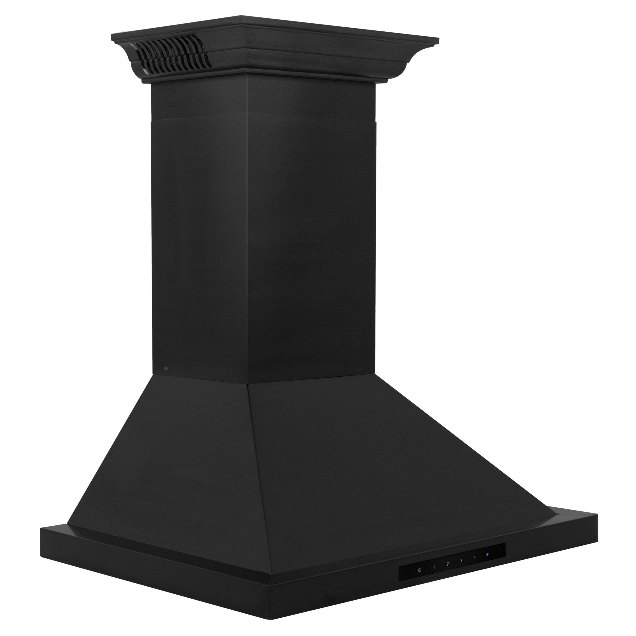ZLINE 30 in. Wall Mount Range Hood Black Stainless Steel 400 CFM Bluetooth Crown Molding (BSKBNCRN-BT-30)