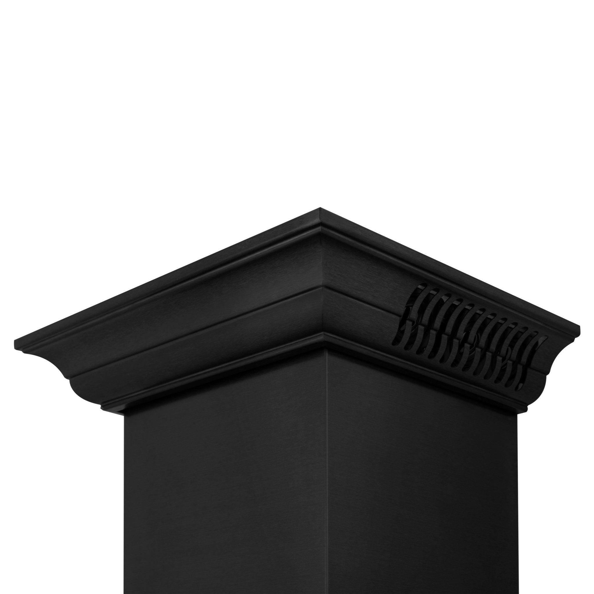 ZLINE 30 in. Wall Mount Range Hood Black Stainless Steel 400 CFM Bluetooth Crown Molding (BSKBNCRN-BT-30)