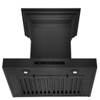 ZLINE 30 in. Wall Mount Range Hood – Convertible Vent, Black Stainless Steel, Crown Molding (BSKENCRN-30)