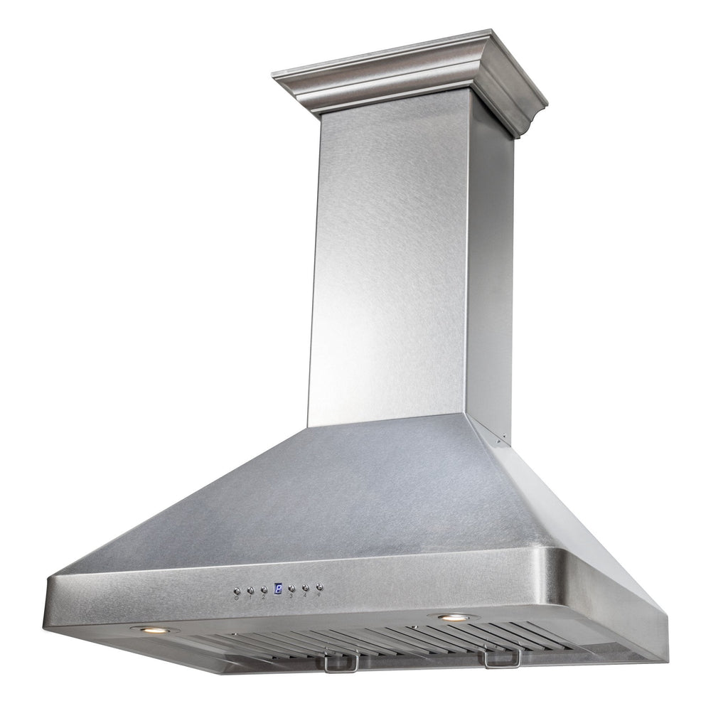 ZLINE 48 in. Wall Mount Range Hood – Ducted – Satin Stainless Steel – 4-Speed Fan – 400 CFM (8KF2S-48)