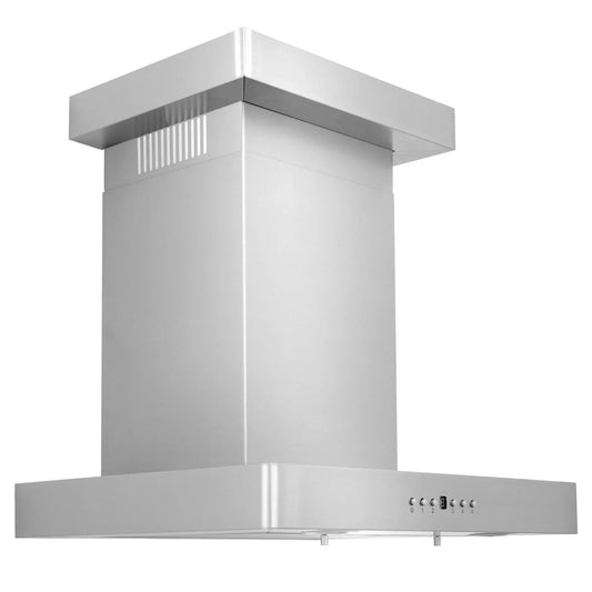 ZLINE 42" Wall Mount Range Hood Stainless Steel Convertible Vent with Crown Molding (KECRN-42)