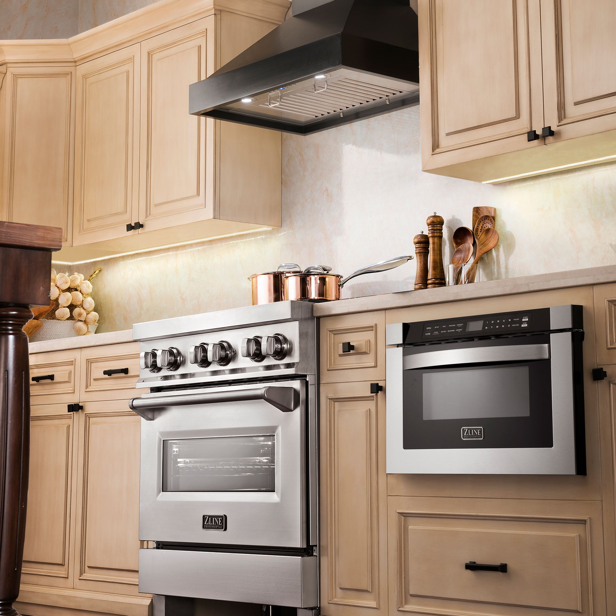 ZLINE 30 in. Wooden Wall Range Hood Crown Molding – Designer Series, KBCC-30