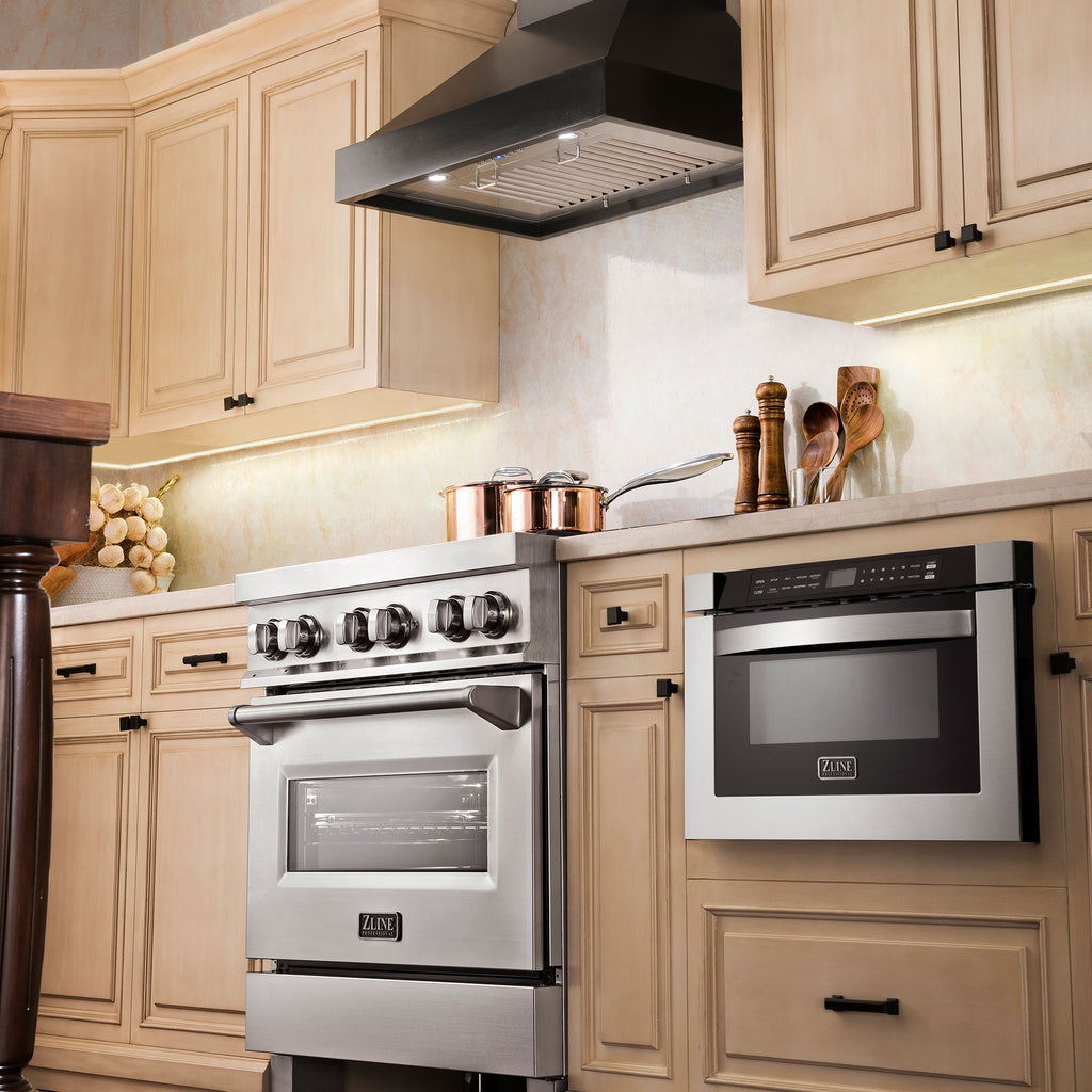 ZLINE 36 in. Wooden Wall Mount Range Hood with Crown Molding, Designer Series (KBCC-36)