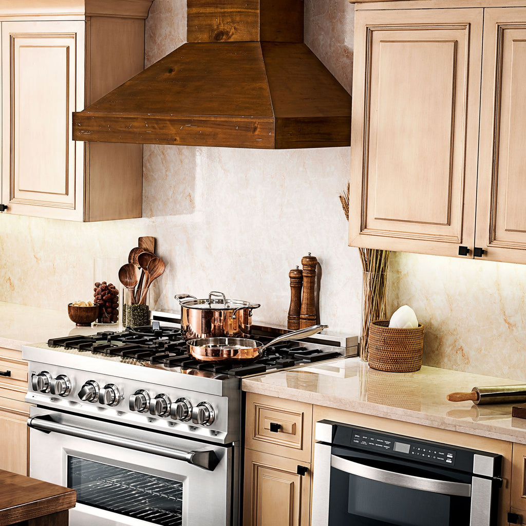ZLINE 48 in. Wall Mount Range Hood Wooden Walnut Designer Series (KBRR-48)