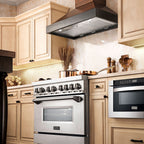 ZLINE 30 Inch Wooden Wall Mount Range Hood Antigua Walnut Finish Designer Series KBAR-30