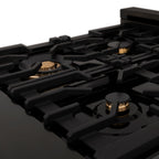ZLINE Autograph Edition 36 in Dual Fuel Range, 4.6 cu. ft. Oven, Black Stainless Steel with Bronze Accents (RABZ-36-CB)