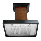ZLINE 30 Inch Wooden Wall Mount Range Hood Antigua Walnut Finish Designer Series KBAR-30